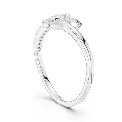 0.12 CT Lab Diamond Pave Twist Ring for Women | VVS-VS EF Clarity | 18KT, 14KT, 10KT Gold & 925 Silver | Rose, Yellow, White Gold & Moissanite Options