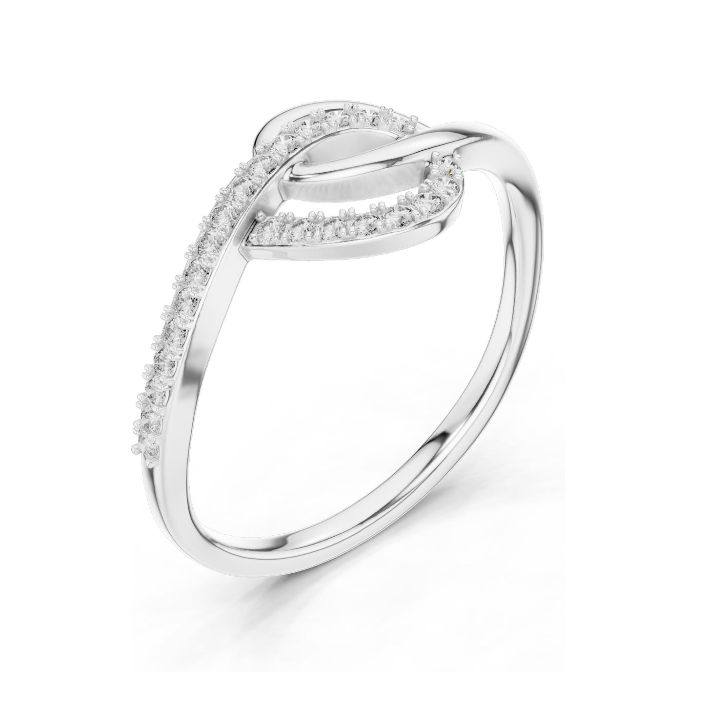 0.12 CT Lab Diamond Pave Twist Ring for Women | VVS-VS EF Clarity | 18KT, 14KT, 10KT Gold & 925 Silver | Rose, Yellow, White Gold & Moissanite Options