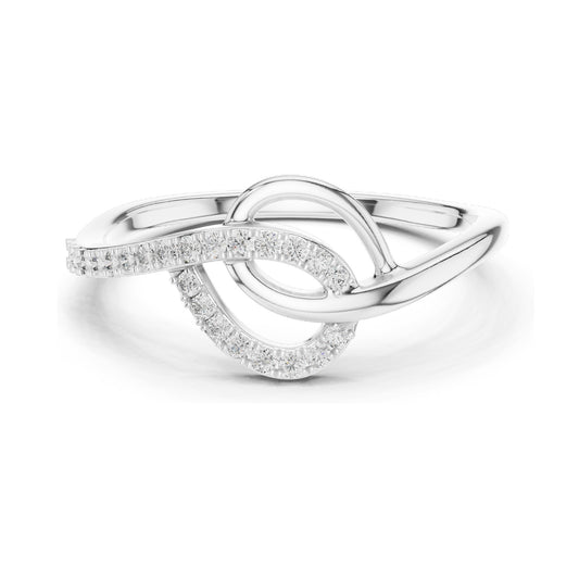 0.12 CT Lab Diamond Pave Twist Ring for Women | VVS-VS EF Clarity | 18KT, 14KT, 10KT Gold & 925 Silver | Rose, Yellow, White Gold & Moissanite Options