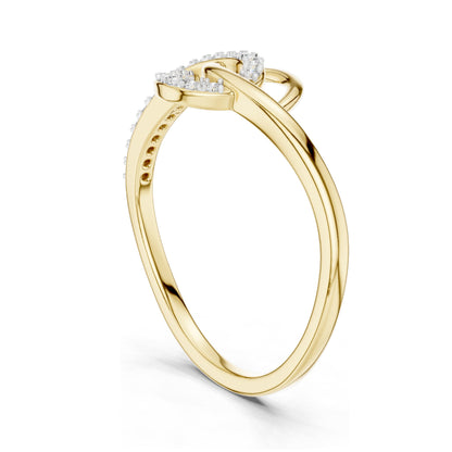 0.12 CT Lab Diamond Pave Twist Ring for Women | VVS-VS EF Clarity | 18KT, 14KT, 10KT Gold & 925 Silver | Rose, Yellow, White Gold & Moissanite Options