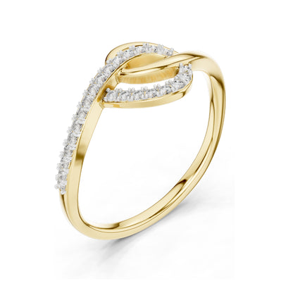 0.12 CT Lab Diamond Pave Twist Ring for Women | VVS-VS EF Clarity | 18KT, 14KT, 10KT Gold & 925 Silver | Rose, Yellow, White Gold & Moissanite Options