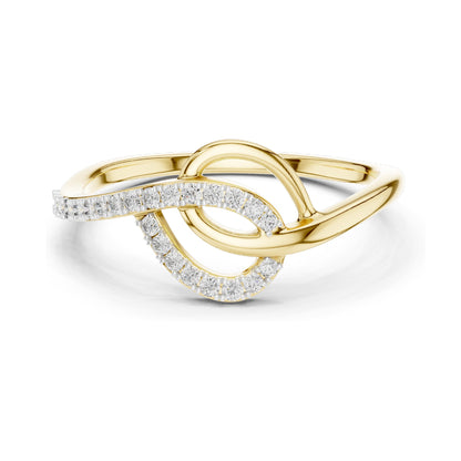 0.12 CT Lab Diamond Pave Twist Ring for Women | VVS-VS EF Clarity | 18KT, 14KT, 10KT Gold & 925 Silver | Rose, Yellow, White Gold & Moissanite Options