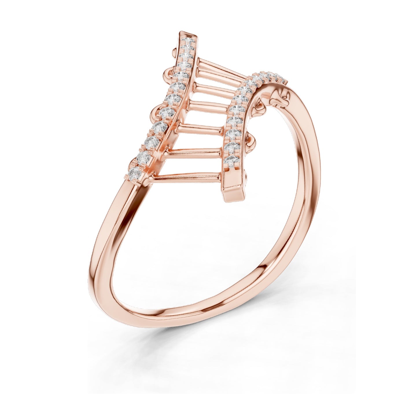 0.12 CT Lab Diamond Pave Cross Band Ring for Women | VVS-VS EF Clarity | 18KT, 14KT, 10KT Gold & 925 Silver | Rose, Yellow, White Gold & Moissanite Options