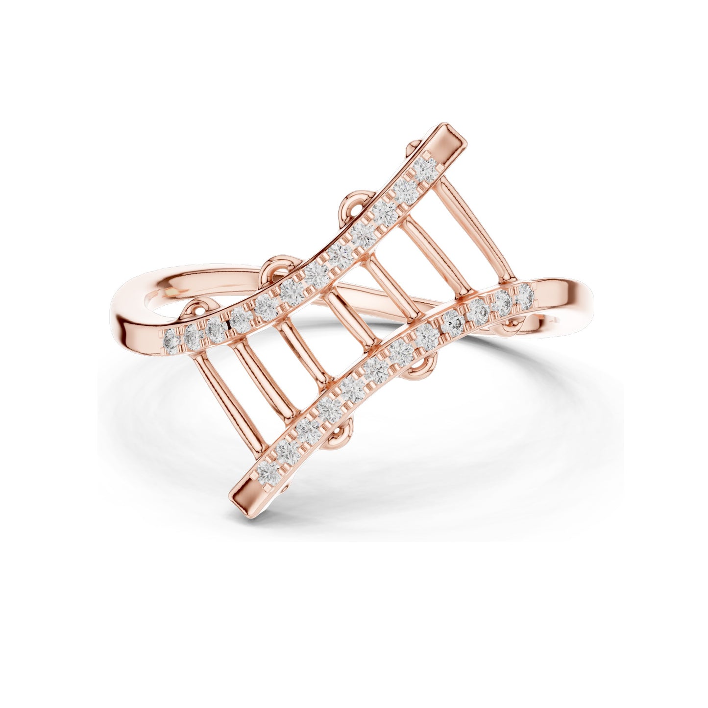 0.12 CT Lab Diamond Pave Cross Band Ring for Women | VVS-VS EF Clarity | 18KT, 14KT, 10KT Gold & 925 Silver | Rose, Yellow, White Gold & Moissanite Options