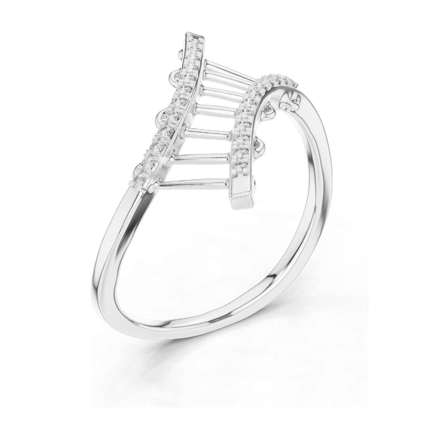 0.12 CT Lab Diamond Pave Cross Band Ring for Women | VVS-VS EF Clarity | 18KT, 14KT, 10KT Gold & 925 Silver | Rose, Yellow, White Gold & Moissanite Options