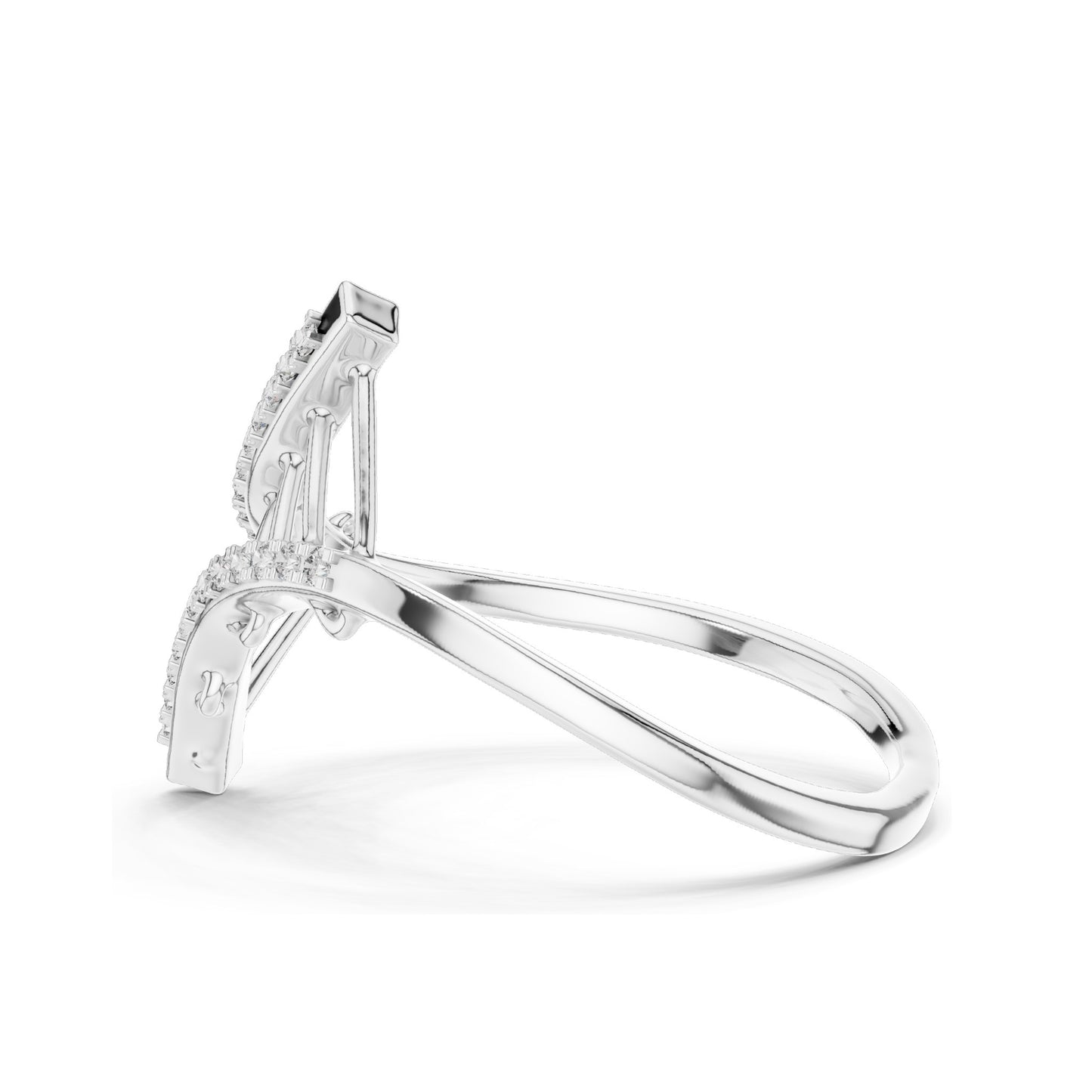 0.12 CT Lab Diamond Pave Cross Band Ring for Women | VVS-VS EF Clarity | 18KT, 14KT, 10KT Gold & 925 Silver | Rose, Yellow, White Gold & Moissanite Options