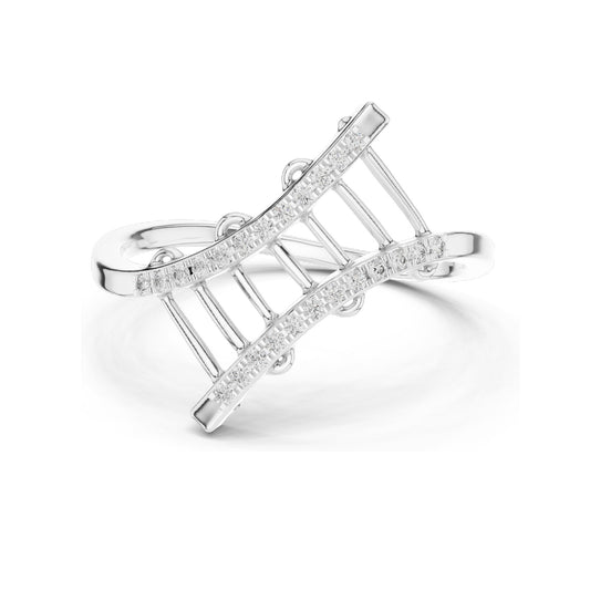 0.12 CT Lab Diamond Pave Cross Band Ring for Women | VVS-VS EF Clarity | 18KT, 14KT, 10KT Gold & 925 Silver | Rose, Yellow, White Gold & Moissanite Options