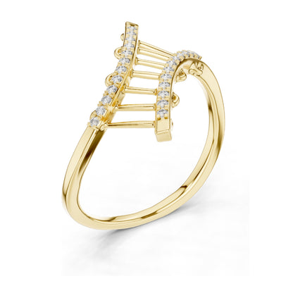 0.12 CT Lab Diamond Pave Cross Band Ring for Women | VVS-VS EF Clarity | 18KT, 14KT, 10KT Gold & 925 Silver | Rose, Yellow, White Gold & Moissanite Options