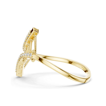 0.12 CT Lab Diamond Pave Cross Band Ring for Women | VVS-VS EF Clarity | 18KT, 14KT, 10KT Gold & 925 Silver | Rose, Yellow, White Gold & Moissanite Options