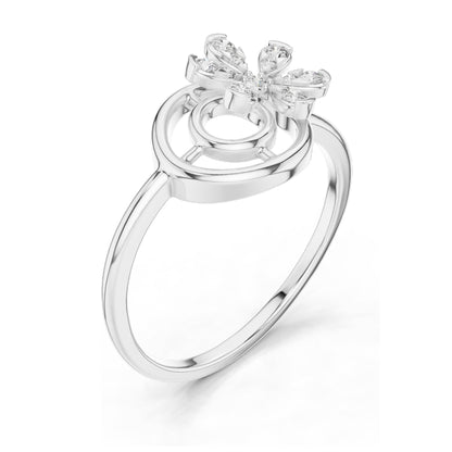 0.148 CT Lab Diamond Floral Spiral Ring for Women | VVS-VS EF Clarity | 18KT, 14KT, 10KT Gold & 925 Silver | Rose, Yellow, White Gold & Moissanite Options