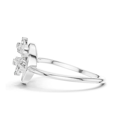 0.148 CT Lab Diamond Floral Spiral Ring for Women | VVS-VS EF Clarity | 18KT, 14KT, 10KT Gold & 925 Silver | Rose, Yellow, White Gold & Moissanite Options