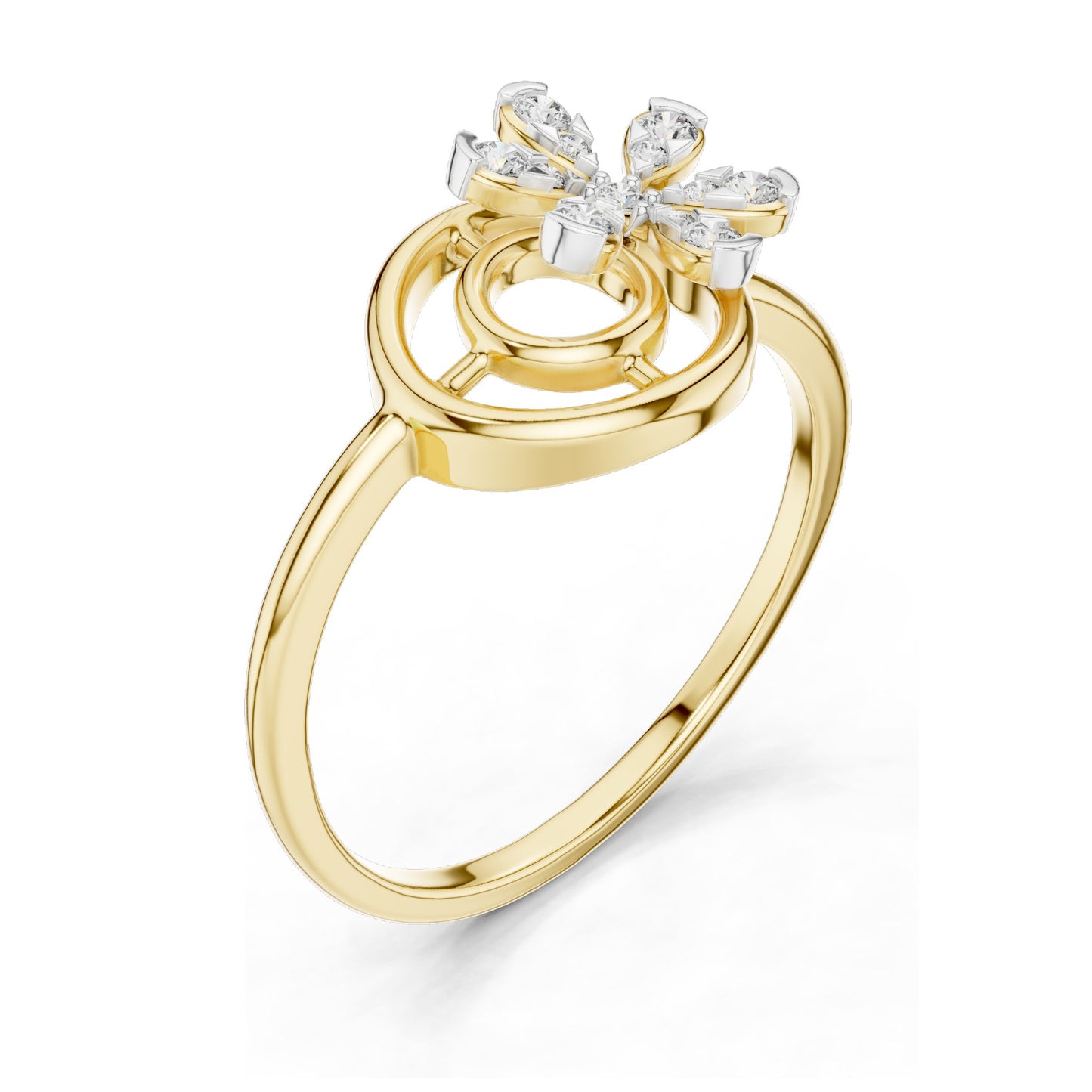 0.148 CT Lab Diamond Floral Spiral Ring for Women | VVS-VS EF Clarity | 18KT, 14KT, 10KT Gold & 925 Silver | Rose, Yellow, White Gold & Moissanite Options