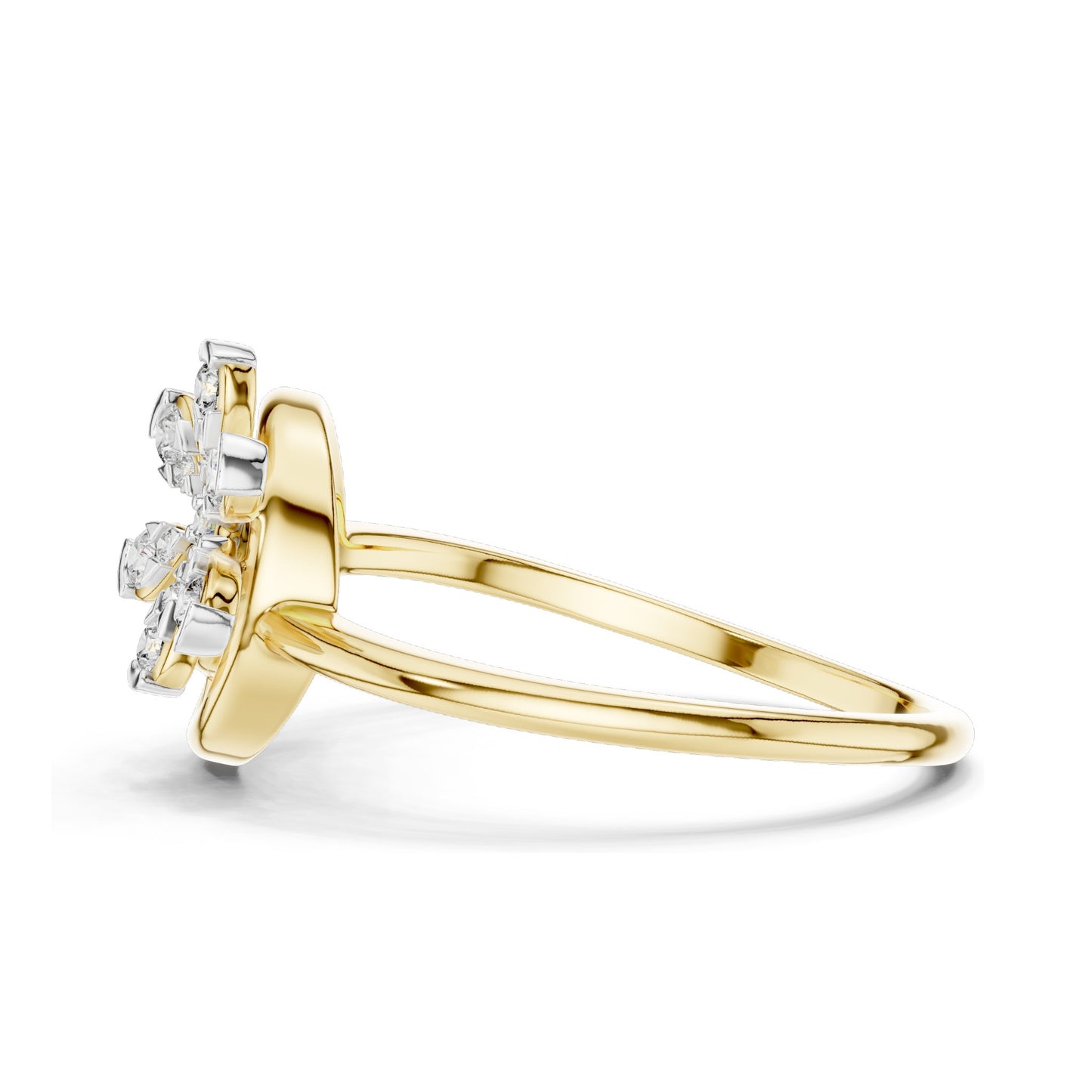 0.148 CT Lab Diamond Floral Spiral Ring for Women | VVS-VS EF Clarity | 18KT, 14KT, 10KT Gold & 925 Silver | Rose, Yellow, White Gold & Moissanite Options