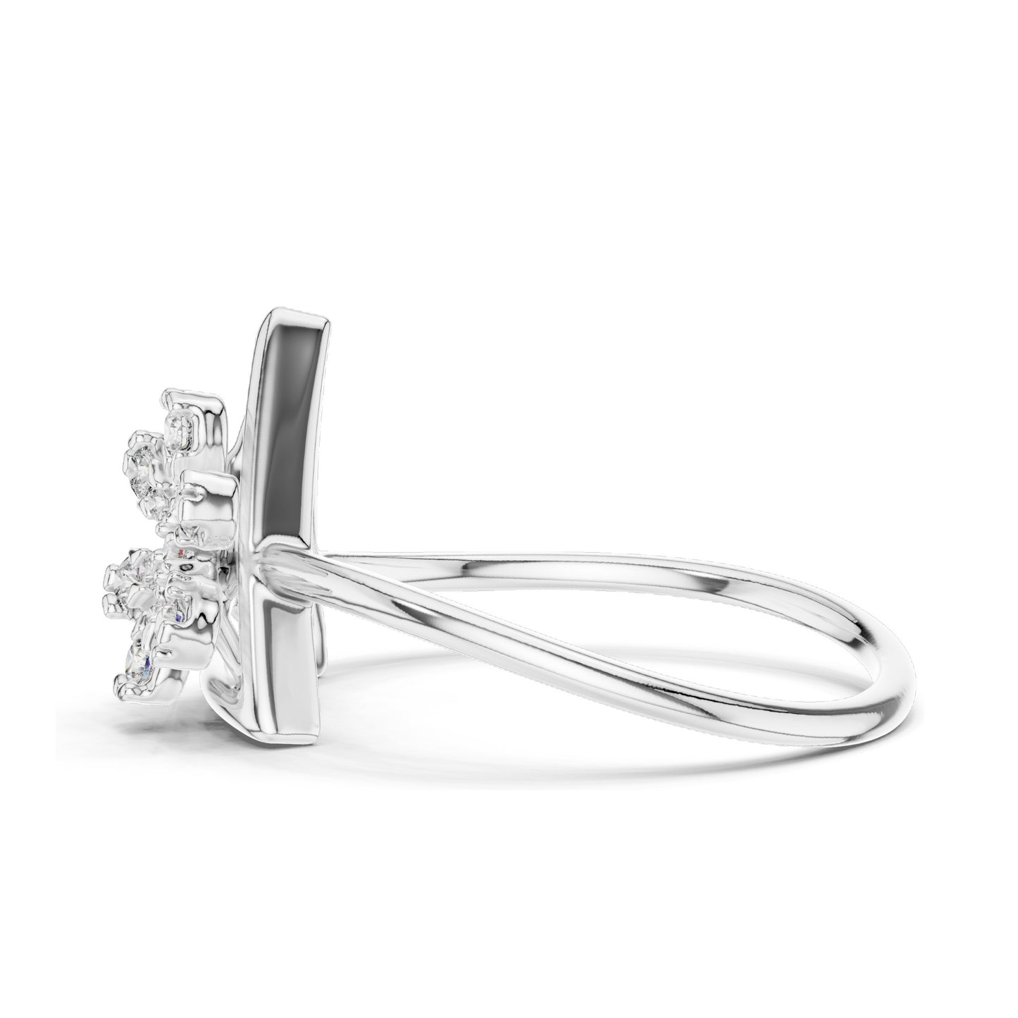 0.146 CT Lab-Grown Diamond Snowflake Ring for Women | VVS-VS EF Clarity | 18KT, 14KT, 10KT Gold & 925 Silver | Rose, Yellow, White Gold & Moissanite Options
