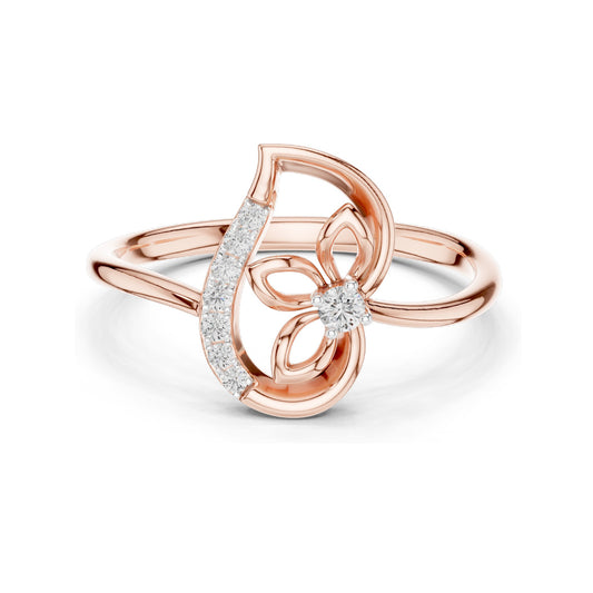 0.075 CT Lab-Grown Diamond Floral Ring for Women | VVS-VS EF Clarity | 18KT, 14KT, 10KT Gold & 925 Silver | Rose, Yellow, White Gold & Moissanite Options