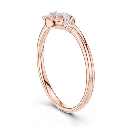 0.101 CT Lab-Grown Diamond Wave Ring for Women | VVS-VS EF Clarity | 18KT, 14KT, 10KT Gold & 925 Silver | Rose, Yellow, White Gold & Moissanite Options