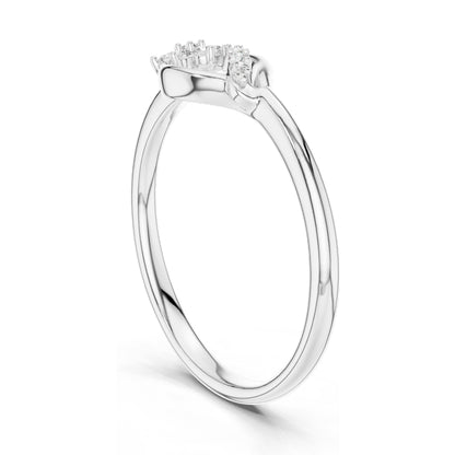 0.101 CT Lab-Grown Diamond Wave Ring for Women | VVS-VS EF Clarity | 18KT, 14KT, 10KT Gold & 925 Silver | Rose, Yellow, White Gold & Moissanite Options