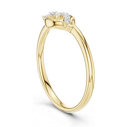 0.101 CT Lab-Grown Diamond Wave Ring for Women | VVS-VS EF Clarity | 18KT, 14KT, 10KT Gold & 925 Silver | Rose, Yellow, White Gold & Moissanite Options