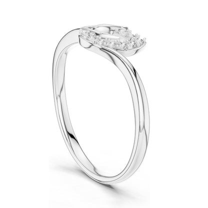 0.075 CT Lab-Grown Diamond Ladies Ring with Twisted Leaf Design | VVS-VS EF Clarity | 18KT, 14KT, 10KT Gold & 925 Silver | Rose, Yellow, White Gold & Moissanite Options