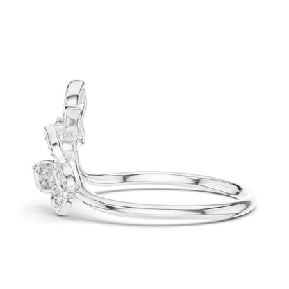 0.102 CT Lab-Grown Diamond Butterfly Ring for Women | VVS-VS EF Clarity | 18KT, 14KT, 10KT Gold & 925 Silver | Rose, Yellow, White Gold & Moissanite Options