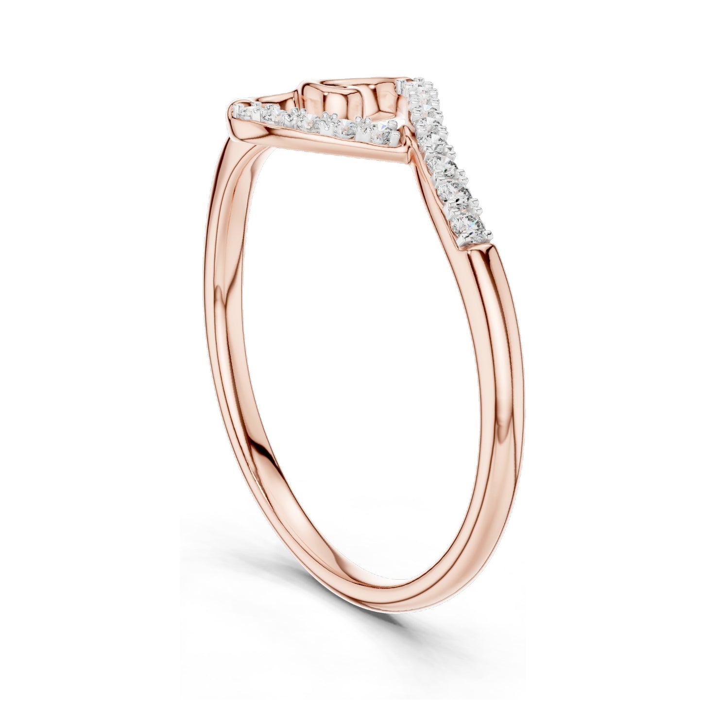 0.081 CT Lab-Grown Diamond Ladies Ring with Swirl Design | VVS-VS EF Clarity | 18KT, 14KT, 10KT Gold & 925 Silver | Rose, Yellow, White Gold & Moissanite Options