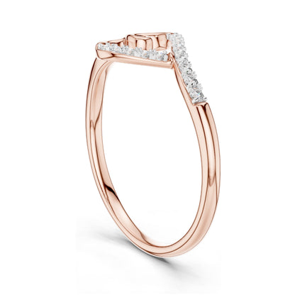 0.081 CT Lab-Grown Diamond Ladies Ring with Swirl Design | VVS-VS EF Clarity | 18KT, 14KT, 10KT Gold & 925 Silver | Rose, Yellow, White Gold & Moissanite Options