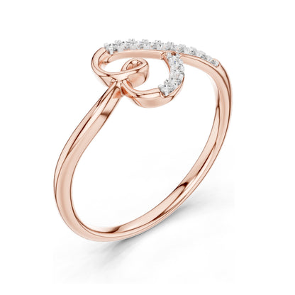 0.081 CT Lab-Grown Diamond Ladies Ring with Swirl Design | VVS-VS EF Clarity | 18KT, 14KT, 10KT Gold & 925 Silver | Rose, Yellow, White Gold & Moissanite Options