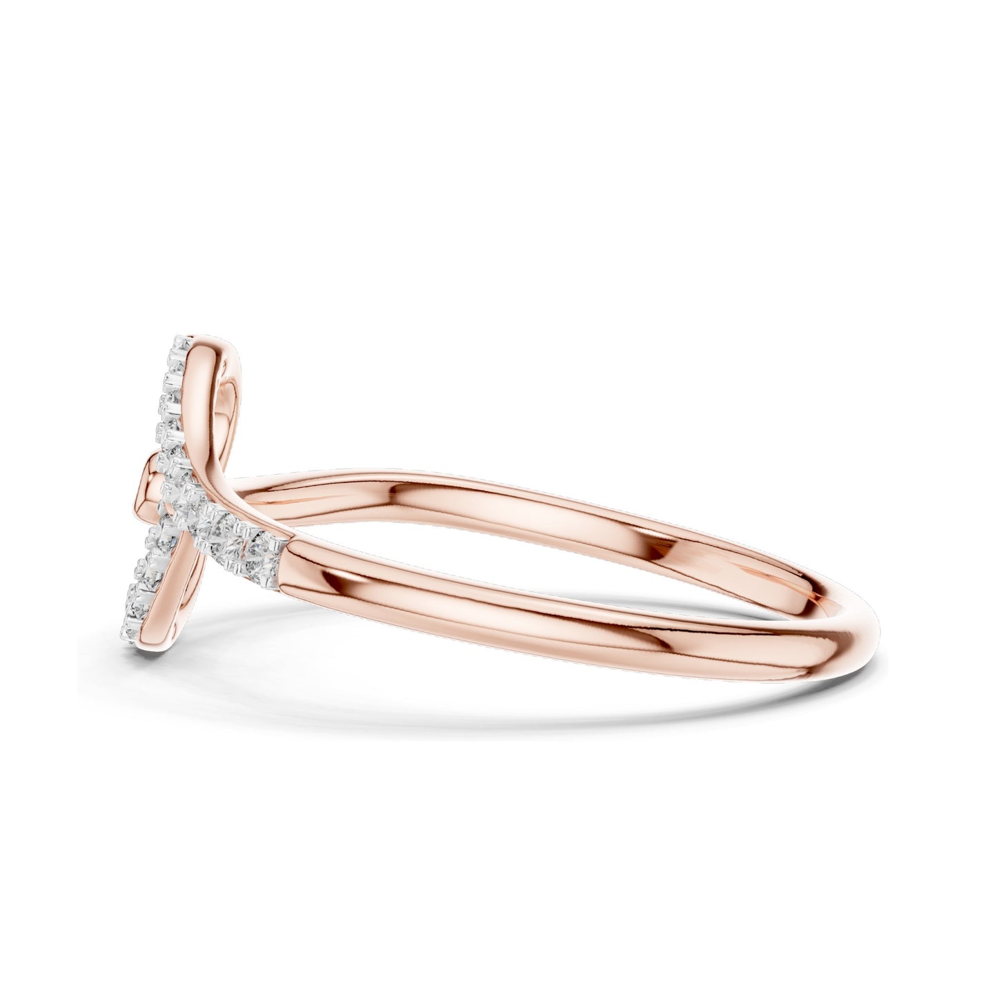 0.081 CT Lab-Grown Diamond Ladies Ring with Swirl Design | VVS-VS EF Clarity | 18KT, 14KT, 10KT Gold & 925 Silver | Rose, Yellow, White Gold & Moissanite Options