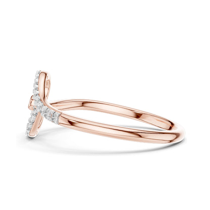 0.081 CT Lab-Grown Diamond Ladies Ring with Swirl Design | VVS-VS EF Clarity | 18KT, 14KT, 10KT Gold & 925 Silver | Rose, Yellow, White Gold & Moissanite Options