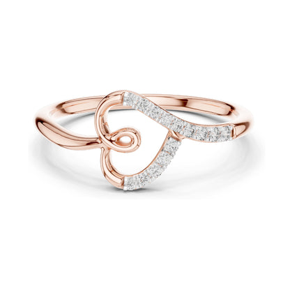 0.081 CT Lab-Grown Diamond Ladies Ring with Swirl Design | VVS-VS EF Clarity | 18KT, 14KT, 10KT Gold & 925 Silver | Rose, Yellow, White Gold & Moissanite Options