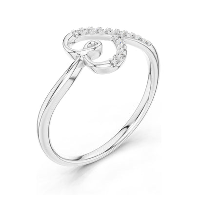 0.081 CT Lab-Grown Diamond Ladies Ring with Swirl Design | VVS-VS EF Clarity | 18KT, 14KT, 10KT Gold & 925 Silver | Rose, Yellow, White Gold & Moissanite Options