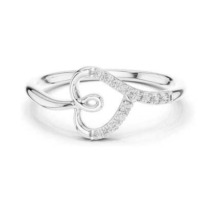 0.081 CT Lab-Grown Diamond Ladies Ring with Swirl Design | VVS-VS EF Clarity | 18KT, 14KT, 10KT Gold & 925 Silver | Rose, Yellow, White Gold & Moissanite Options