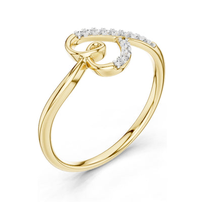 0.081 CT Lab-Grown Diamond Ladies Ring with Swirl Design | VVS-VS EF Clarity | 18KT, 14KT, 10KT Gold & 925 Silver | Rose, Yellow, White Gold & Moissanite Options
