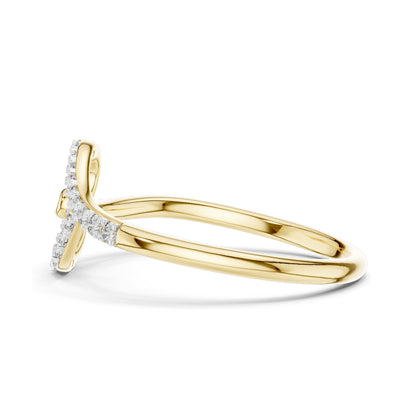 0.081 CT Lab-Grown Diamond Ladies Ring with Swirl Design | VVS-VS EF Clarity | 18KT, 14KT, 10KT Gold & 925 Silver | Rose, Yellow, White Gold & Moissanite Options