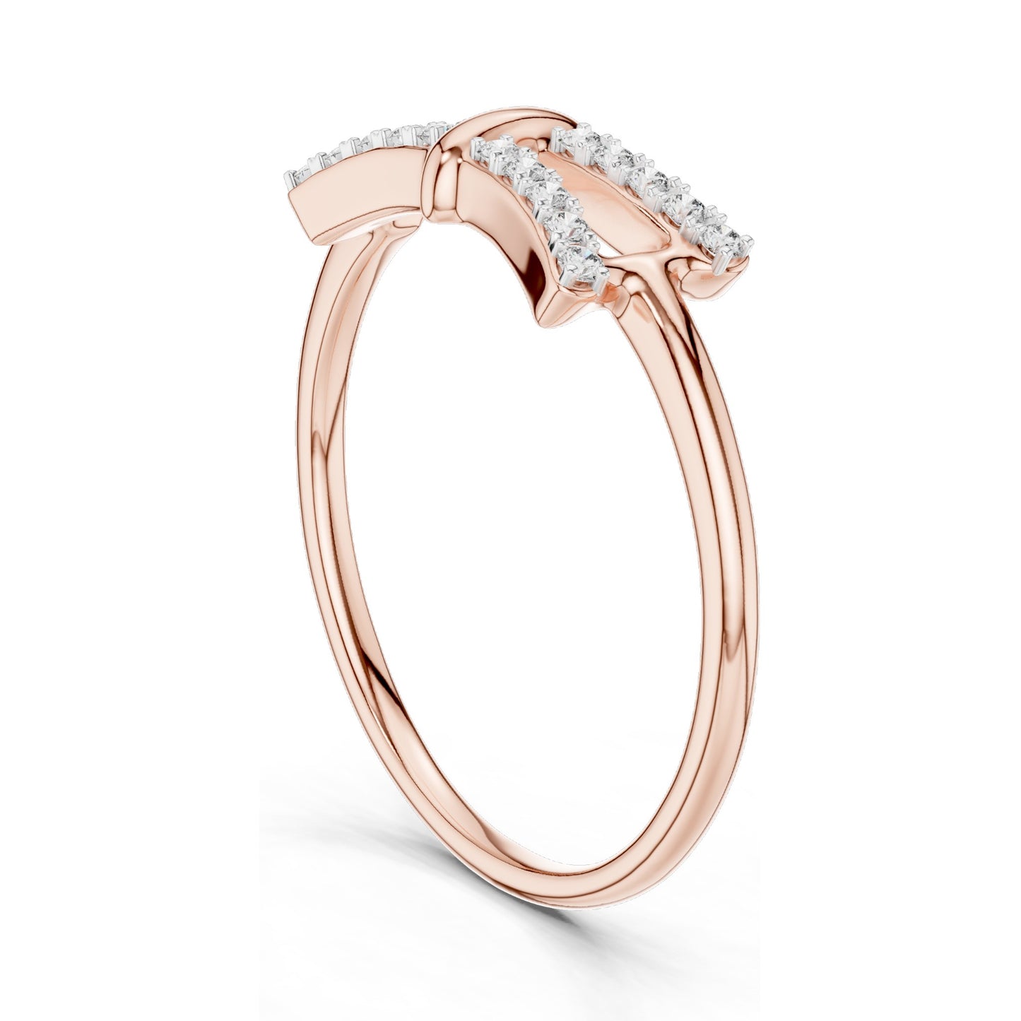 0.12 CT Lab Diamond Accent Ring for Women | VVS-VS EF Clarity | 18KT, 14KT, 10KT Gold & 925 Silver | Rose, Yellow, White Gold & Moissanite Options