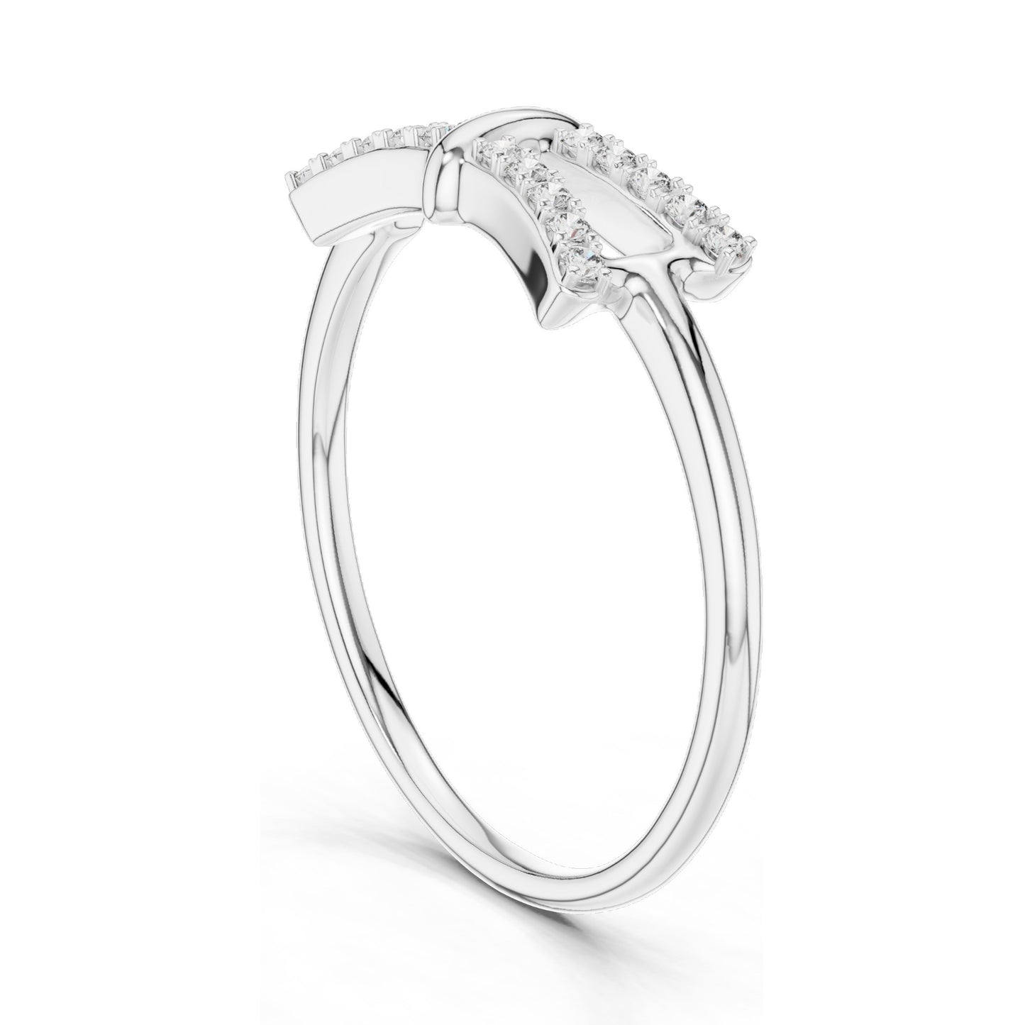 0.12 CT Lab Diamond Accent Ring for Women | VVS-VS EF Clarity | 18KT, 14KT, 10KT Gold & 925 Silver | Rose, Yellow, White Gold & Moissanite Options