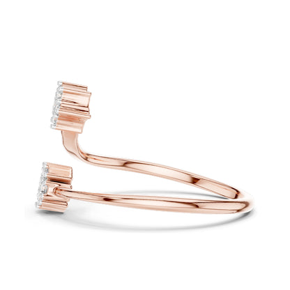 0.136 CT Lab Diamond Double Star Ring for Women | VVS-VS EF Clarity | 18KT, 14KT, 10KT Gold & 925 Silver | Rose, Yellow, White Gold & Moissanite Options