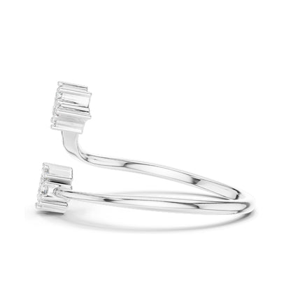 0.136 CT Lab Diamond Double Star Ring for Women | VVS-VS EF Clarity | 18KT, 14KT, 10KT Gold & 925 Silver | Rose, Yellow, White Gold & Moissanite Options