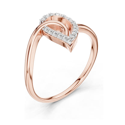 0.115 CT Heart-Shaped Lab Diamond Ring for Women | VVS-VS EF Clarity | 18KT, 14KT, 10KT Gold & 925 Silver | Rose, Yellow, White Gold & Moissanite Options