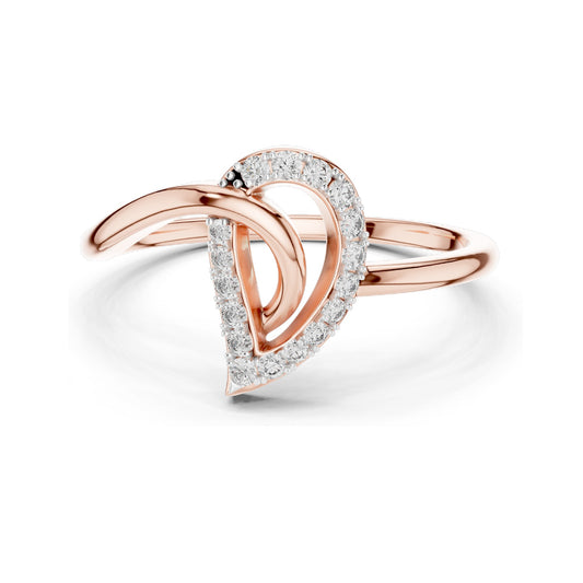 0.115 CT Heart-Shaped Lab Diamond Ring for Women | VVS-VS EF Clarity | 18KT, 14KT, 10KT Gold & 925 Silver | Rose, Yellow, White Gold & Moissanite Options