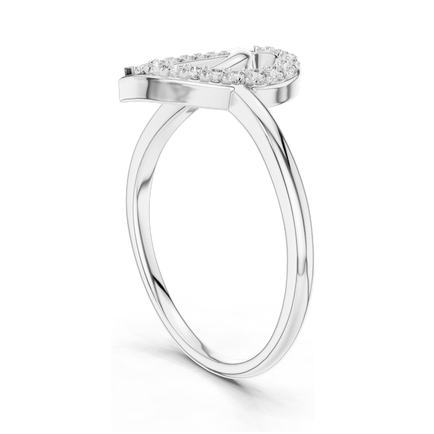 0.115 CT Heart-Shaped Lab Diamond Ring for Women | VVS-VS EF Clarity | 18KT, 14KT, 10KT Gold & 925 Silver | Rose, Yellow, White Gold & Moissanite Options