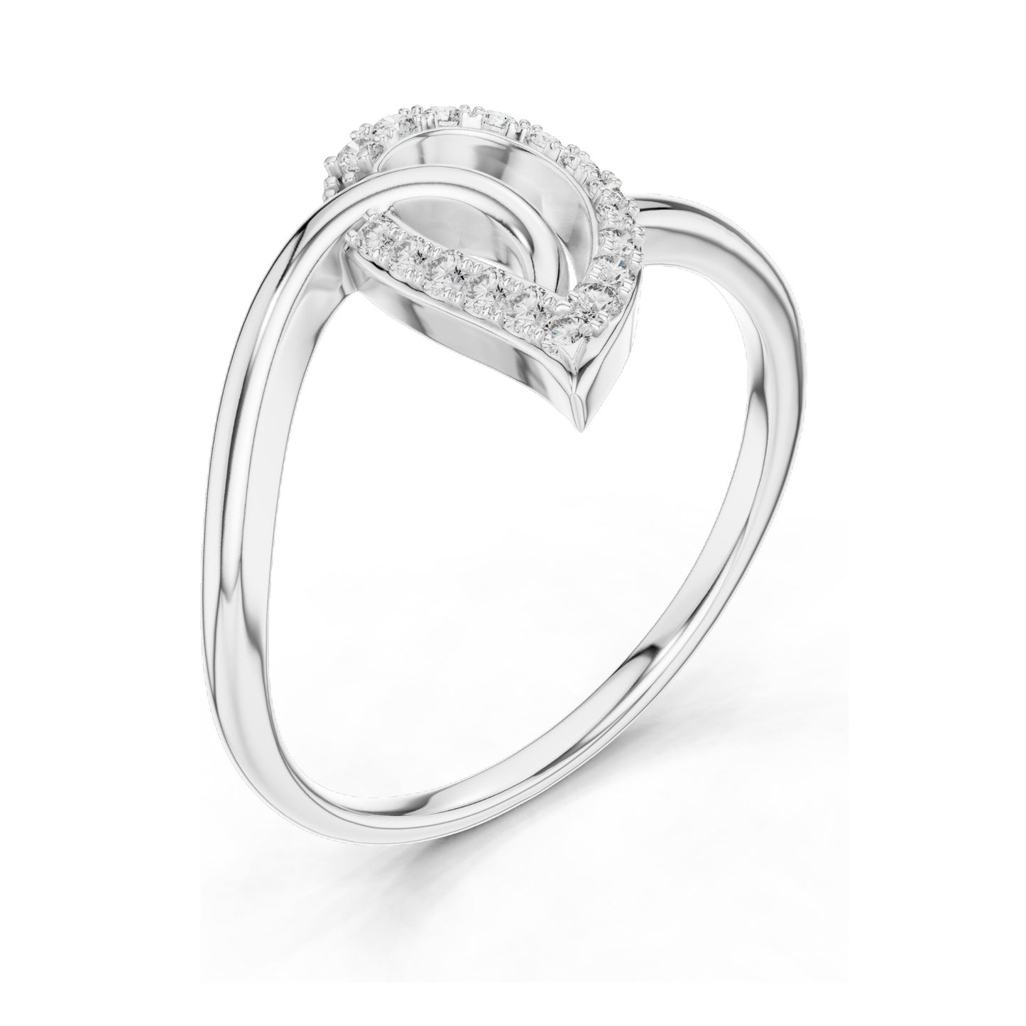 0.115 CT Heart-Shaped Lab Diamond Ring for Women | VVS-VS EF Clarity | 18KT, 14KT, 10KT Gold & 925 Silver | Rose, Yellow, White Gold & Moissanite Options