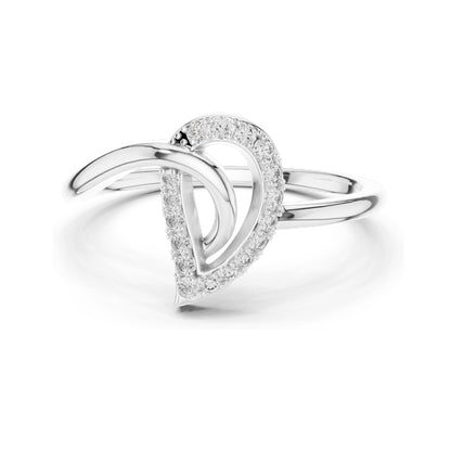 0.115 CT Heart-Shaped Lab Diamond Ring for Women | VVS-VS EF Clarity | 18KT, 14KT, 10KT Gold & 925 Silver | Rose, Yellow, White Gold & Moissanite Options