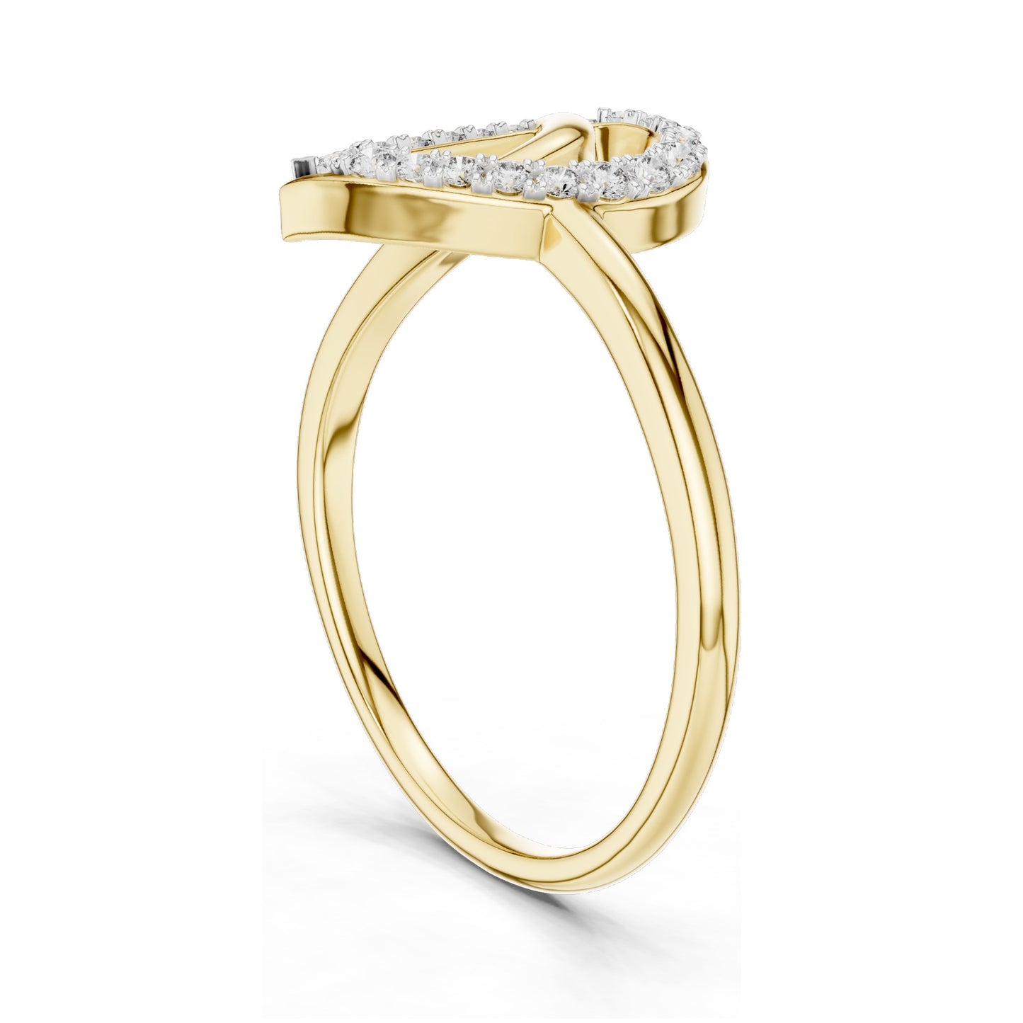 0.115 CT Heart-Shaped Lab Diamond Ring for Women | VVS-VS EF Clarity | 18KT, 14KT, 10KT Gold & 925 Silver | Rose, Yellow, White Gold & Moissanite Options