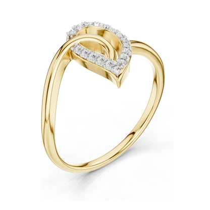 0.115 CT Heart-Shaped Lab Diamond Ring for Women | VVS-VS EF Clarity | 18KT, 14KT, 10KT Gold & 925 Silver | Rose, Yellow, White Gold & Moissanite Options