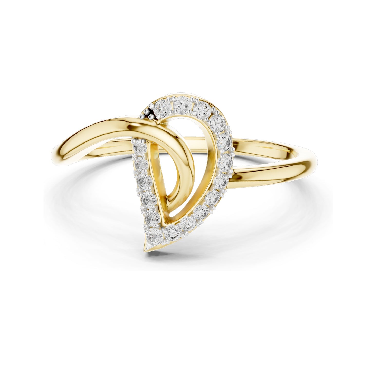 0.115 CT Heart-Shaped Lab Diamond Ring for Women | VVS-VS EF Clarity | 18KT, 14KT, 10KT Gold & 925 Silver | Rose, Yellow, White Gold & Moissanite Options