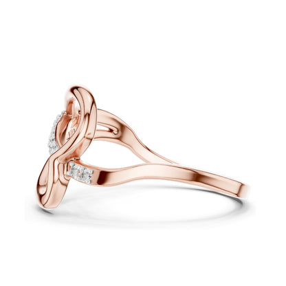 0.104 CT Princess Cut Lab Diamond Infinity Ring for Women | VVS-VS EF Clarity | 18KT, 14KT, 10KT Gold & 925 Silver | Rose, Yellow, White Gold & Moissanite Options