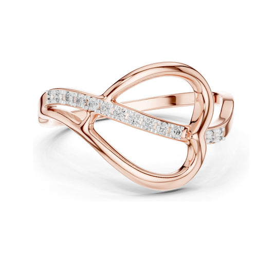 0.104 CT Princess Cut Lab Diamond Infinity Ring for Women | VVS-VS EF Clarity | 18KT, 14KT, 10KT Gold & 925 Silver | Rose, Yellow, White Gold & Moissanite Options