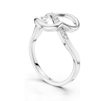 0.104 CT Princess Cut Lab Diamond Infinity Ring for Women | VVS-VS EF Clarity | 18KT, 14KT, 10KT Gold & 925 Silver | Rose, Yellow, White Gold & Moissanite Options