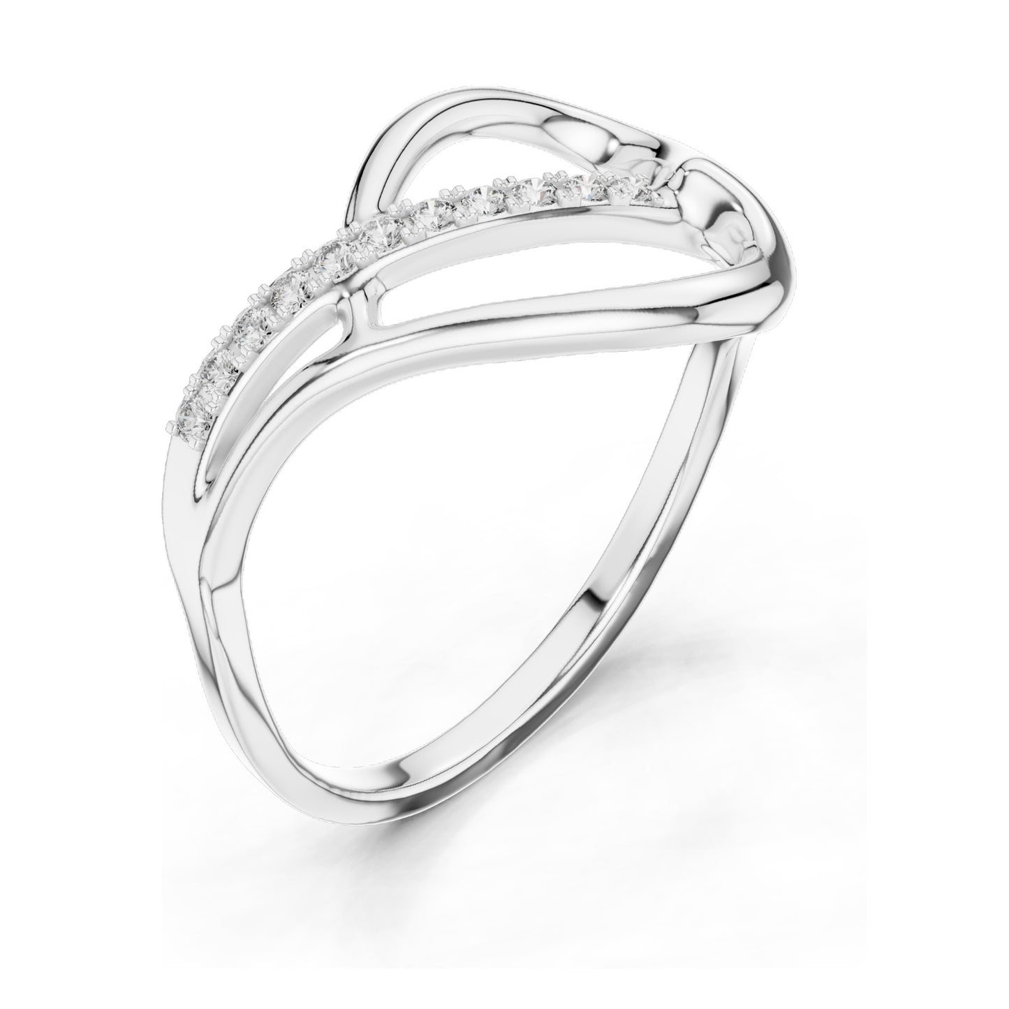 0.104 CT Princess Cut Lab Diamond Infinity Ring for Women | VVS-VS EF Clarity | 18KT, 14KT, 10KT Gold & 925 Silver | Rose, Yellow, White Gold & Moissanite Options